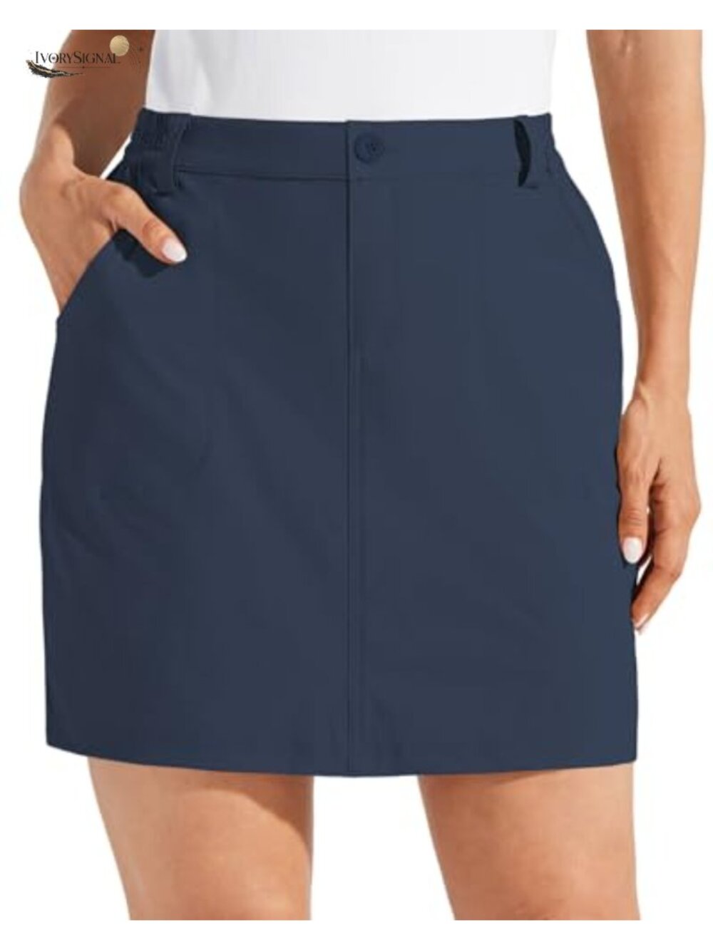 Women's UPF 50 Skort Quick Dry Golf Hiking Zip Pockets High Rise